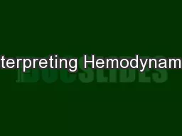 Interpreting Hemodynamic