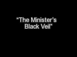 “The Minister’s  Black Veil”
