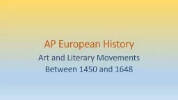 AP European History Art and Literary