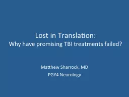 Lost in Translation: Why have promising TBI treatments failed?