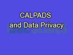 CALPADS and Data Privacy