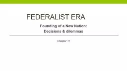 federalist era Founding of a