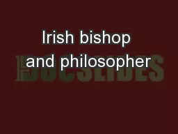 Irish bishop and philosopher