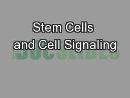 Stem Cells and Cell Signaling