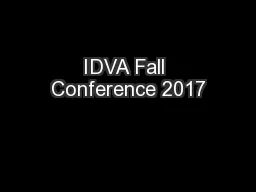 IDVA Fall Conference 2017