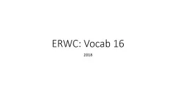 ERWC: Vocab 16 2018 Abhor