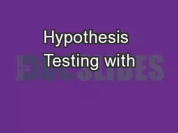 Hypothesis Testing with