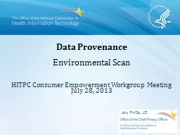 Data Provenance Environmental Scan
