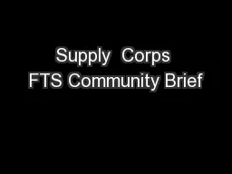 Supply  Corps FTS Community Brief