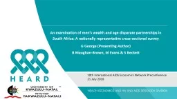 An examination of men’s wealth and age disparate partnerships in South Africa: A nationally repre