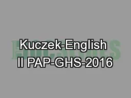 Kuczek-English II PAP-GHS-2016