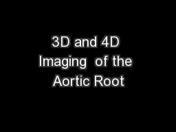 3D and 4D Imaging  of the Aortic Root