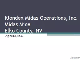 Klondex Midas Operations, Inc.