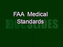 FAA  Medical Standards &