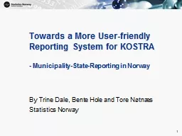 1 Towards a More User-friendly Reporting System for KOSTRA
