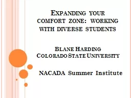 Expanding your comfort zone:  working with diverse students