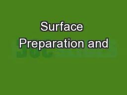 Surface Preparation and