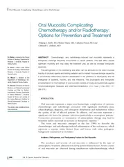 Oral Mucositis Complicating Chemotherapy andor Radioth