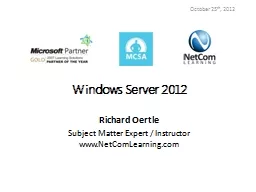 Windows Server 2012 Richard Oertle