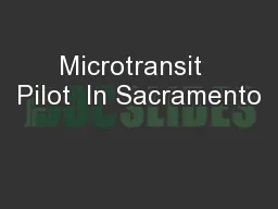 Microtransit  Pilot  In Sacramento