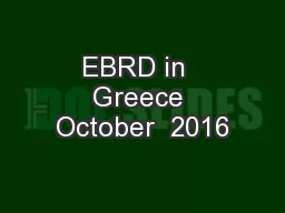 EBRD in  Greece October  2016
