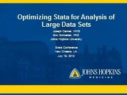 Optimizing  Stata  for Analysis of Large Data Sets
