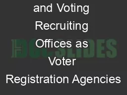 Recruiters and Voting Recruiting Offices as Voter Registration Agencies