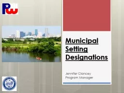 Municipal Setting Designations