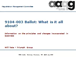 9104-003 Ballot: What is it all about?