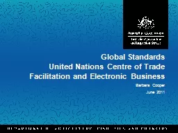 Global Standards United Nations Centre of Trade Facilitation and Electronic Business