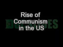 Rise of Communism in the US