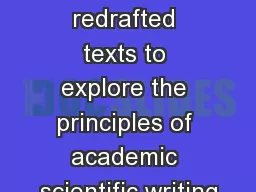 Using redrafted texts to explore the principles of academic scientific writing