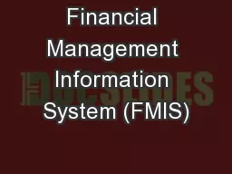 Financial Management Information System (FMIS)