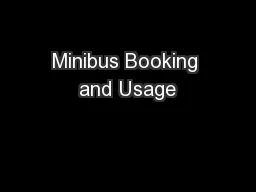 Minibus Booking and Usage