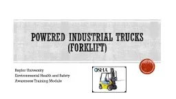 Powered industrial Trucks (forklift)