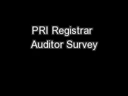 PRI Registrar Auditor Survey