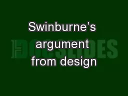Swinburne’s argument from design