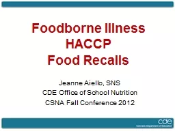 Foodborne Illness HACCP Food Recalls