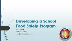 Developing a School Food Safety Program