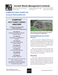COMPOST FACT SHEET  Compost Bulking Materials Cornell