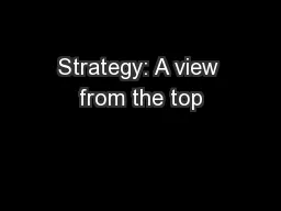 Strategy: A view from the top