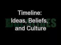 Timeline: Ideas, Beliefs, and Culture