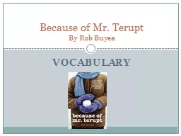 Vocabulary Because of Mr. Terupt