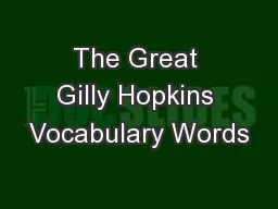 The Great Gilly Hopkins Vocabulary Words