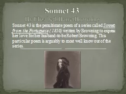 Sonnet 43 By Elizabeth Barret Browning