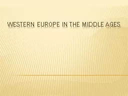 Western Europe in the middle ages