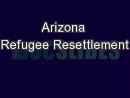 Arizona Refugee Resettlement