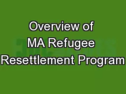 Overview of MA Refugee Resettlement Program