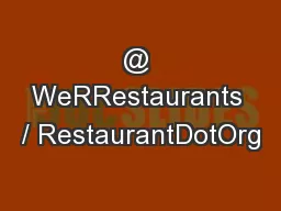 @ WeRRestaurants / RestaurantDotOrg