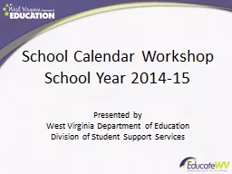 School Calendar Workshop